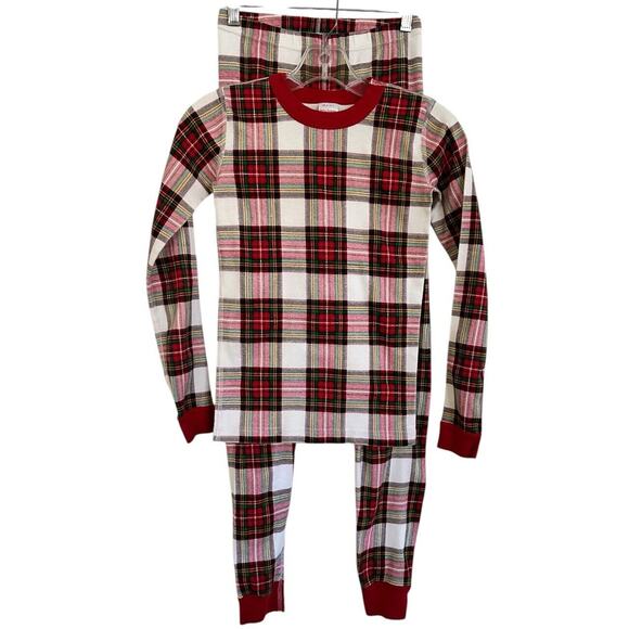 Hanna Andersson Kids Plaid Prganic Cotton Christmas Holiday Pajama Set Size 12